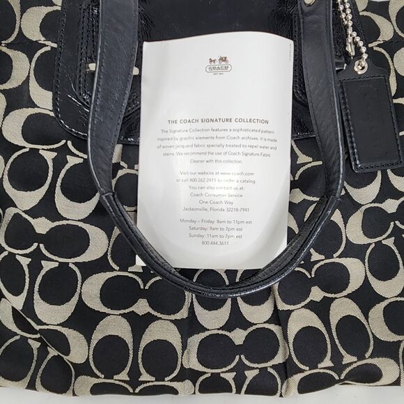 Coach Black Ashley Satchel Shoulder Bag Sateen Pleated Handbag Purse Pocketbook - Picture 6 of 16